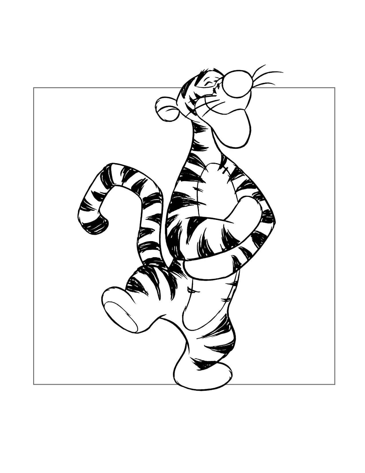 Happy Tigger Coloring Page