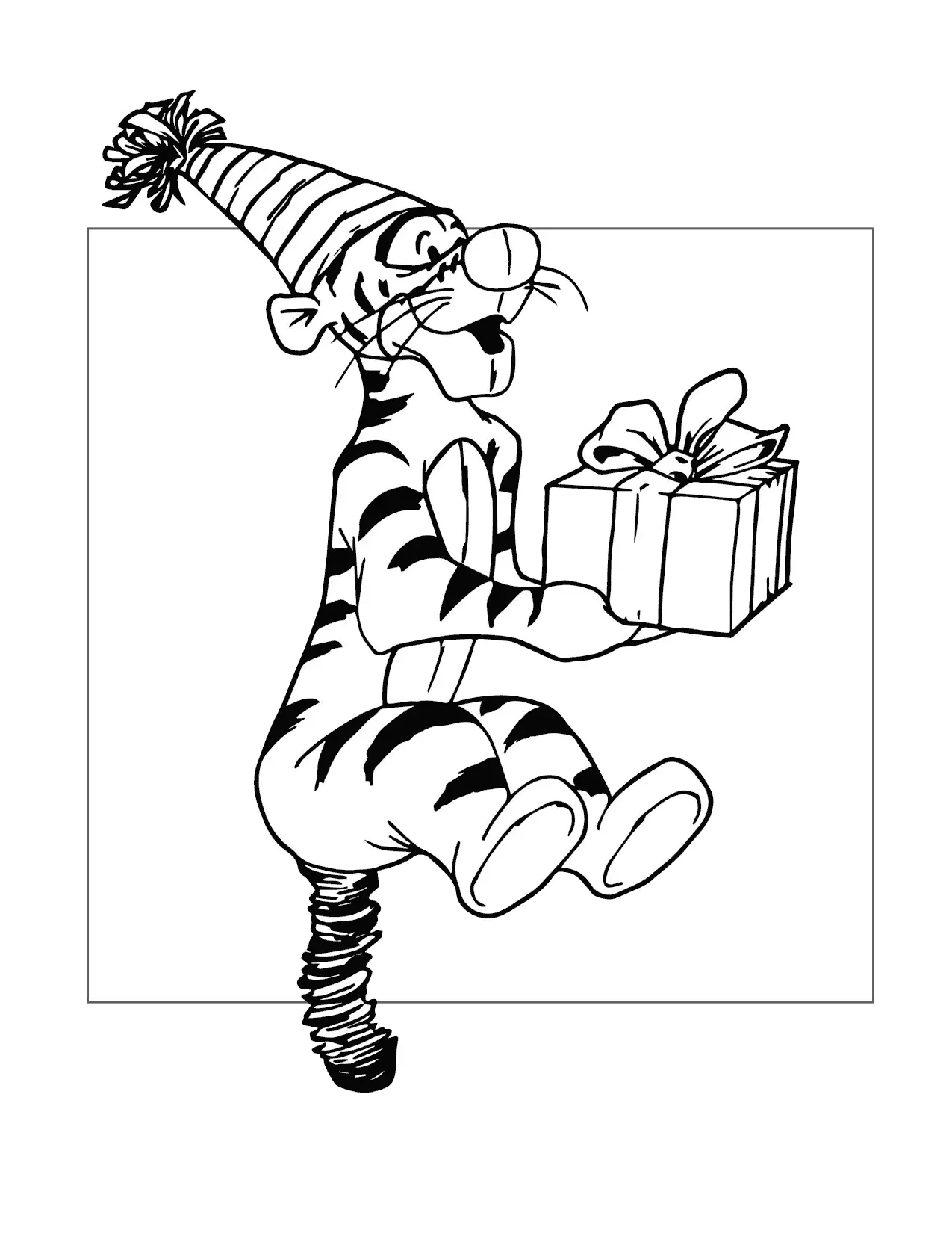 Happy Birthday Tigger Coloring Page