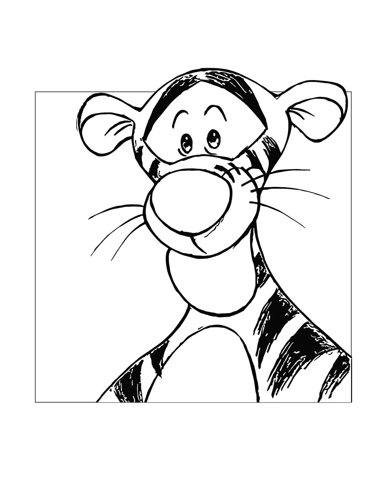 Cute Tigger Coloring Page