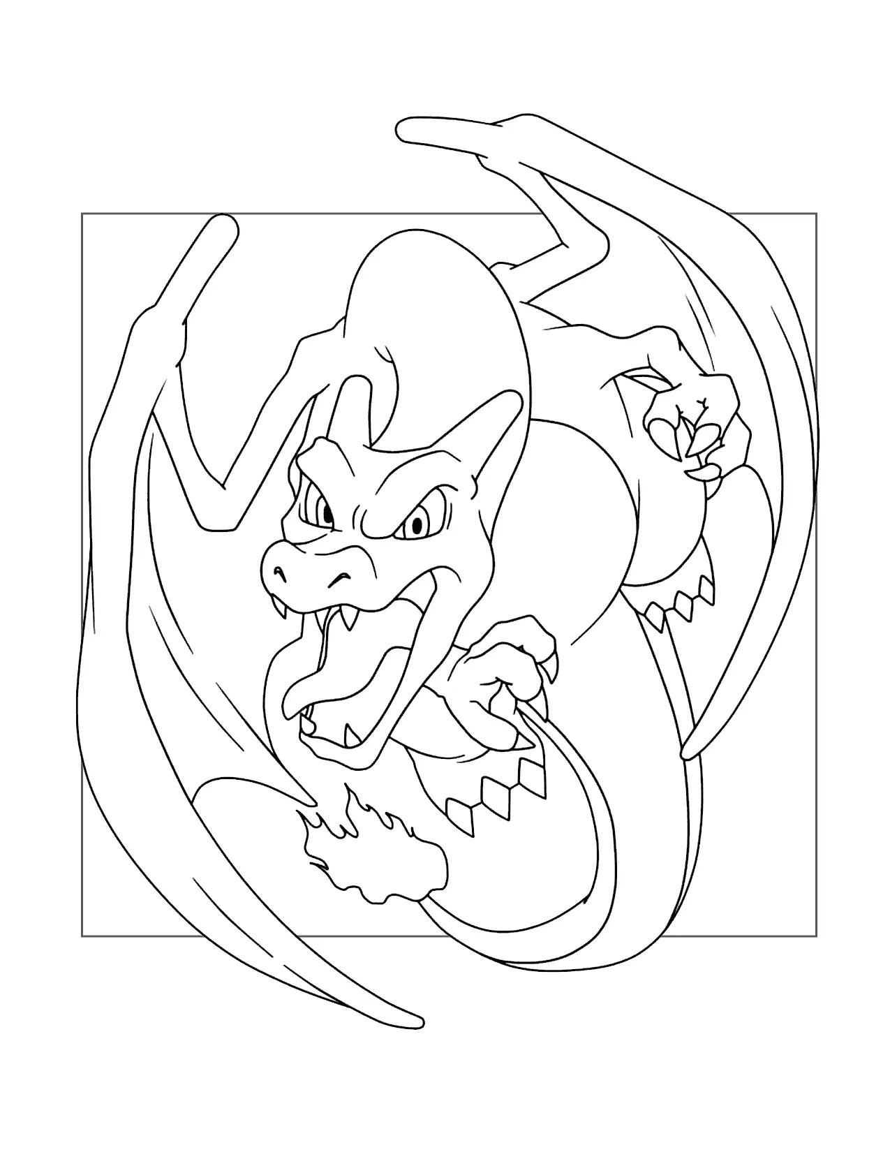 Charizard Is Coming Coloring Page
