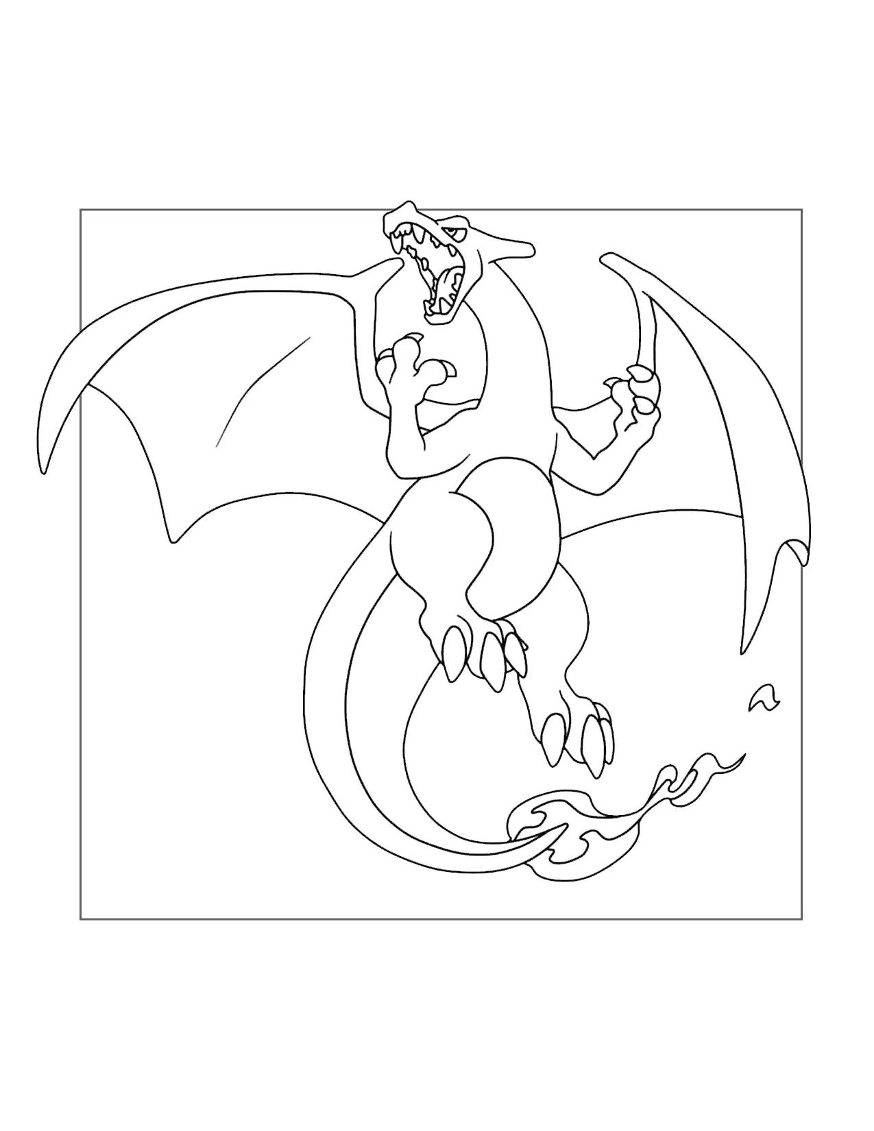 Charizard Flying High Coloring Page