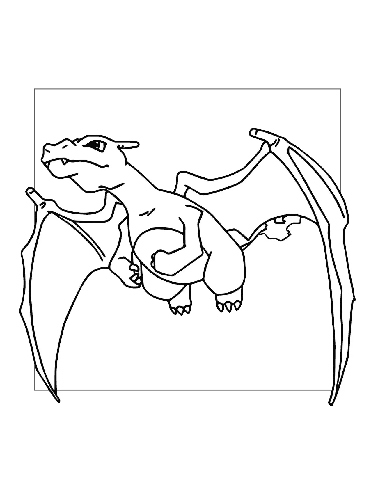 Charizard Flies Overhead Coloring Page