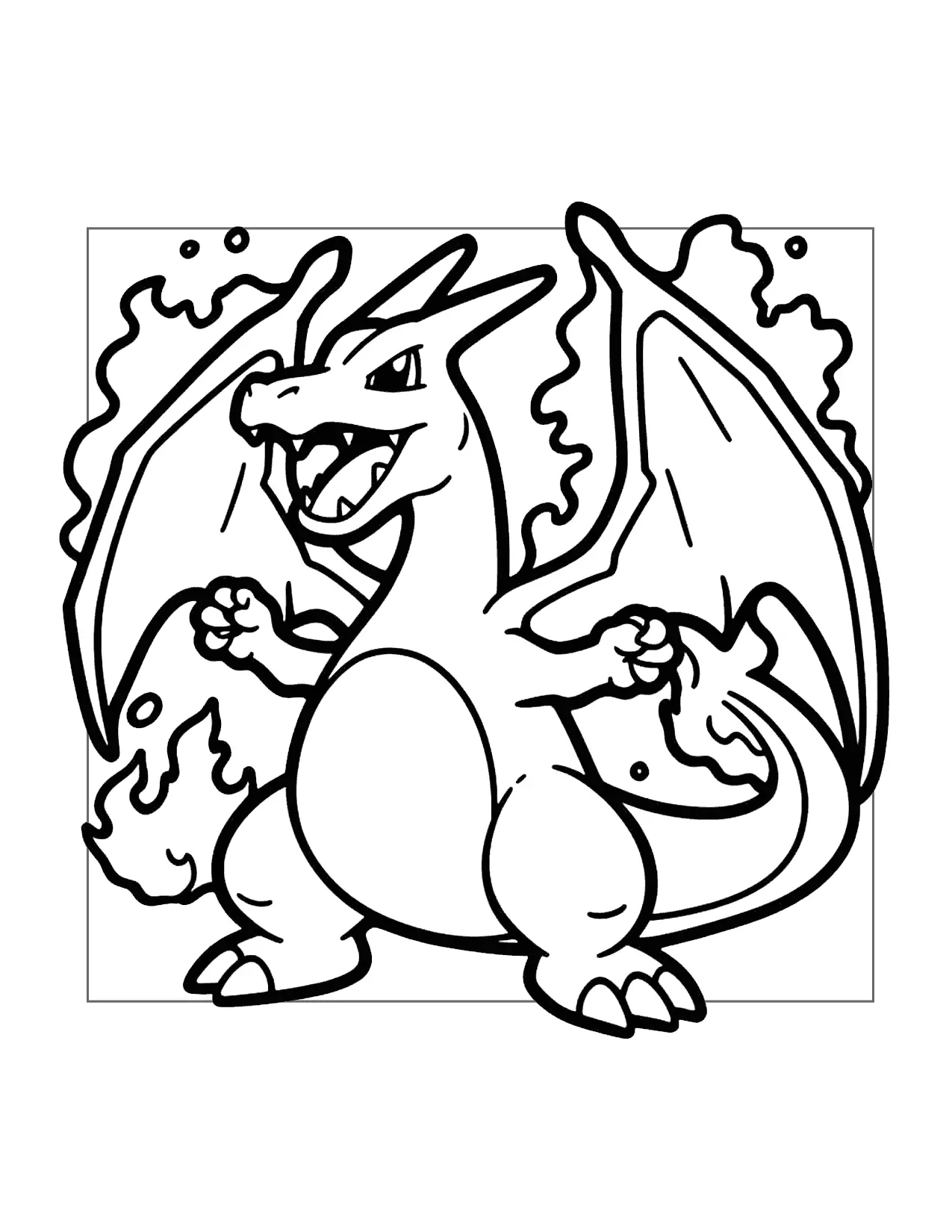 Charizard Fire Pokemon Coloring Page