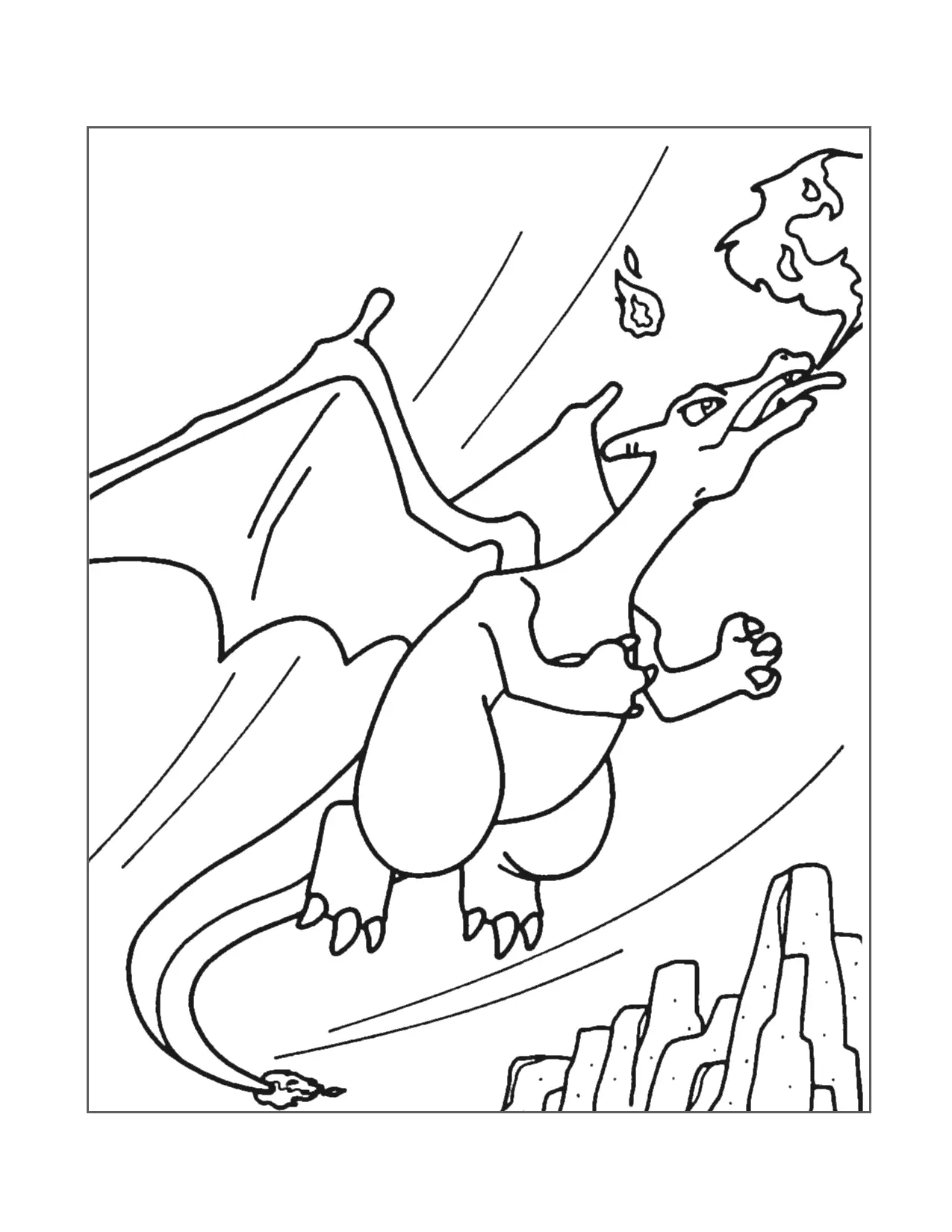 Charizard Fire Flying Pokemon Coloring Page
