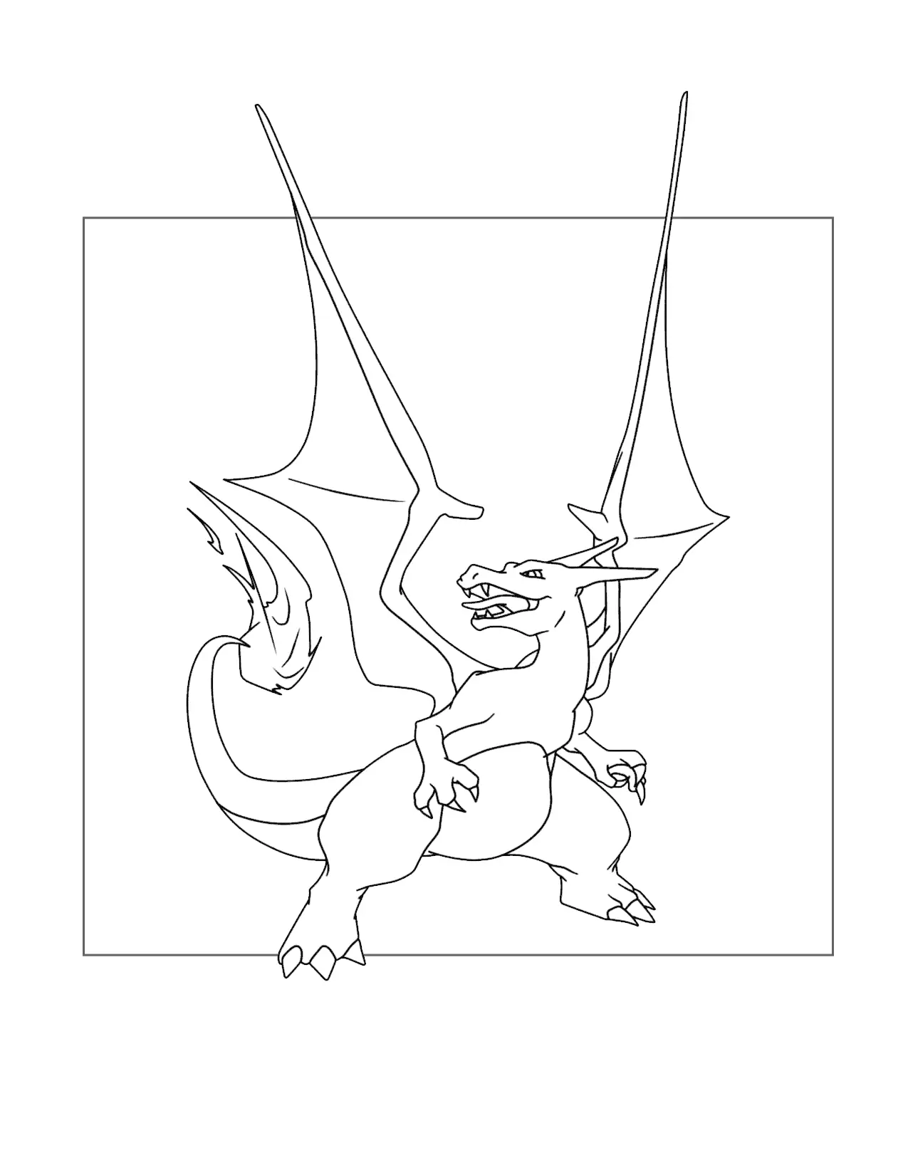 Charizard Big Wings Coloring Page