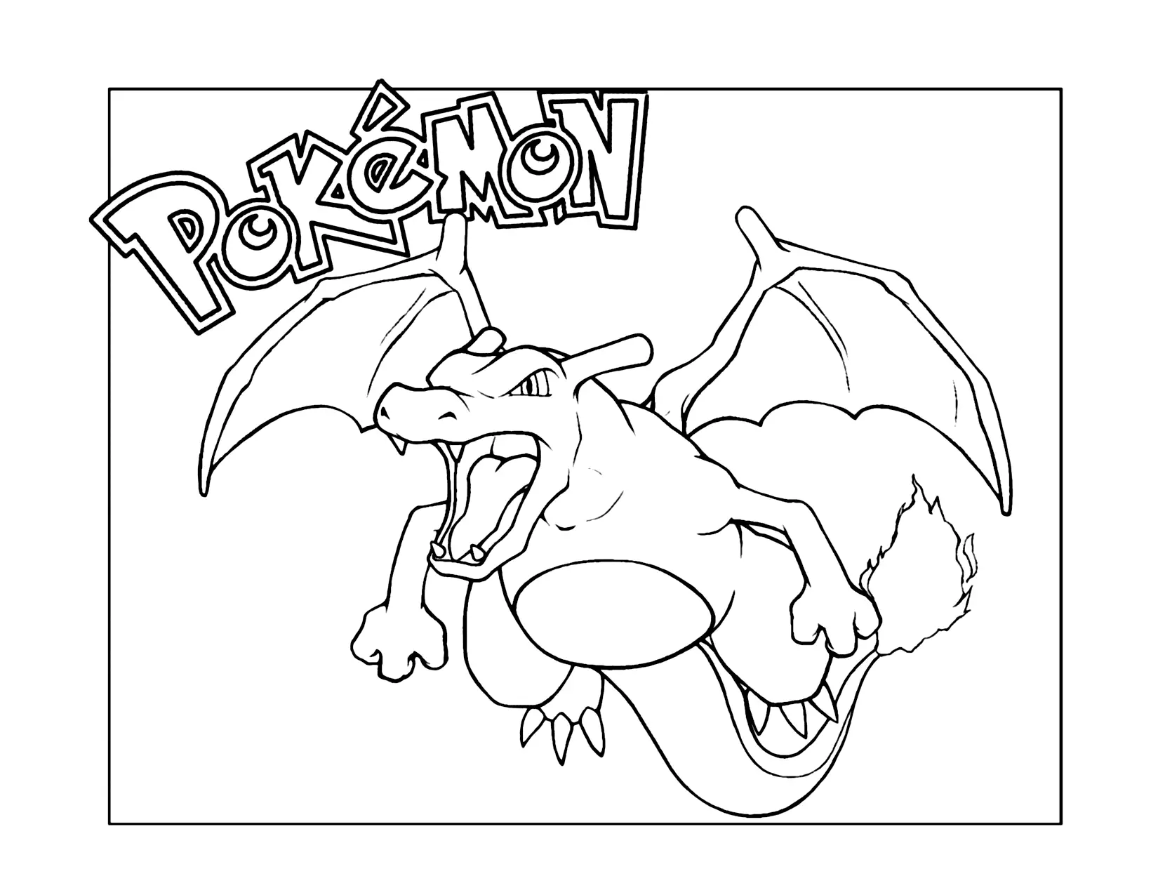 Flying Charizard Pokemon Coloring Page