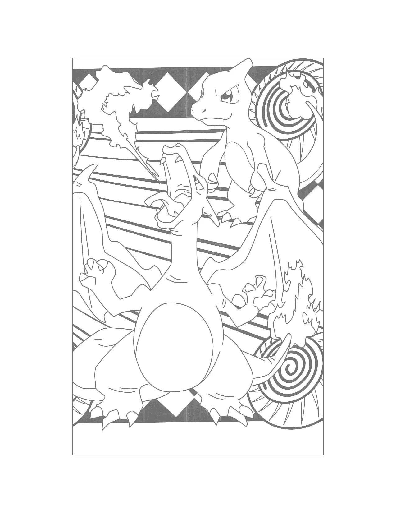 Charmander Charizard Coloring Page