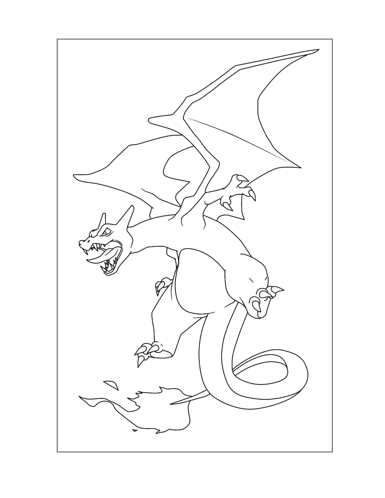 Charizard Attack Coloring Page