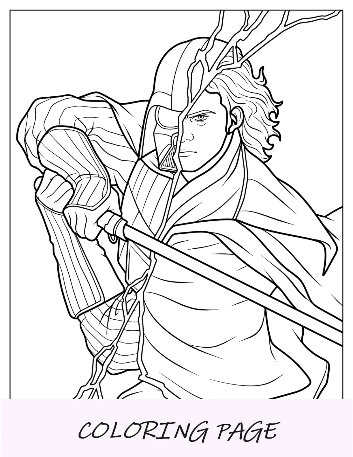 Mitad Anakin Skywalker Mitad Darth Vader Para Colorear