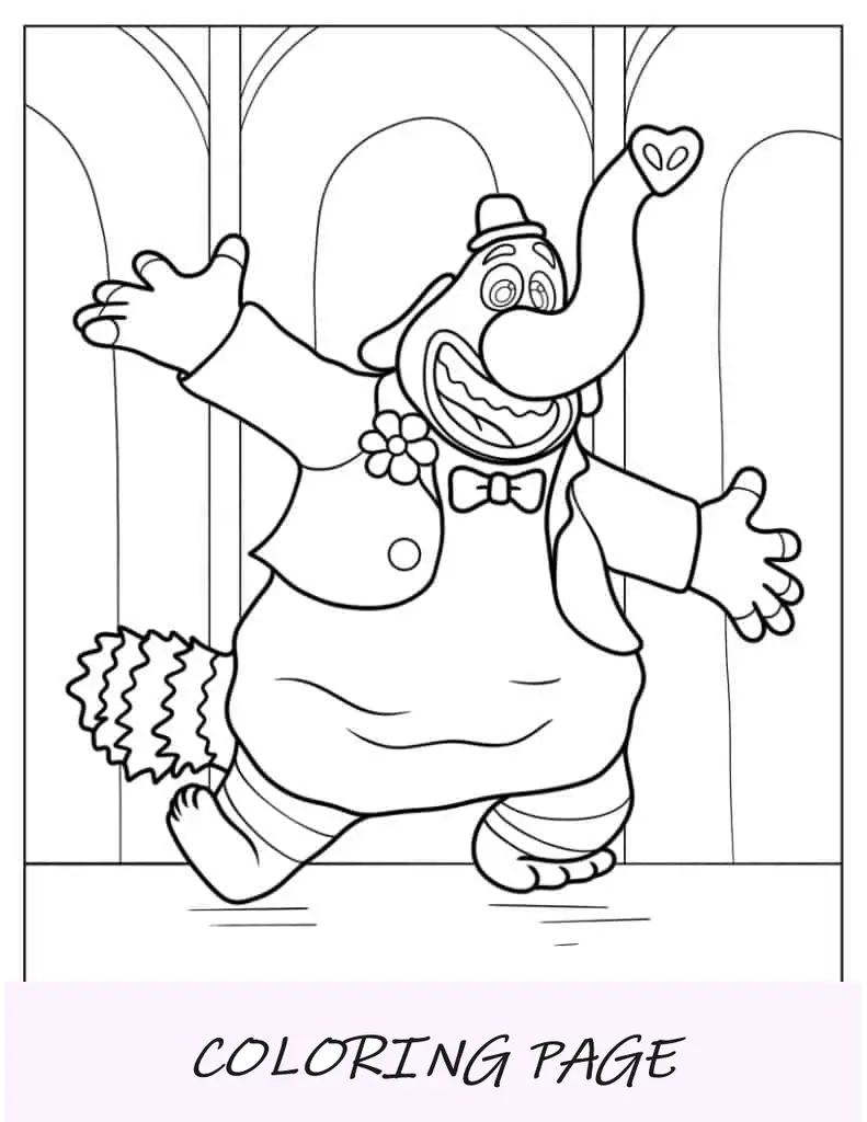 Página para colorir do Bing Bong para crianças