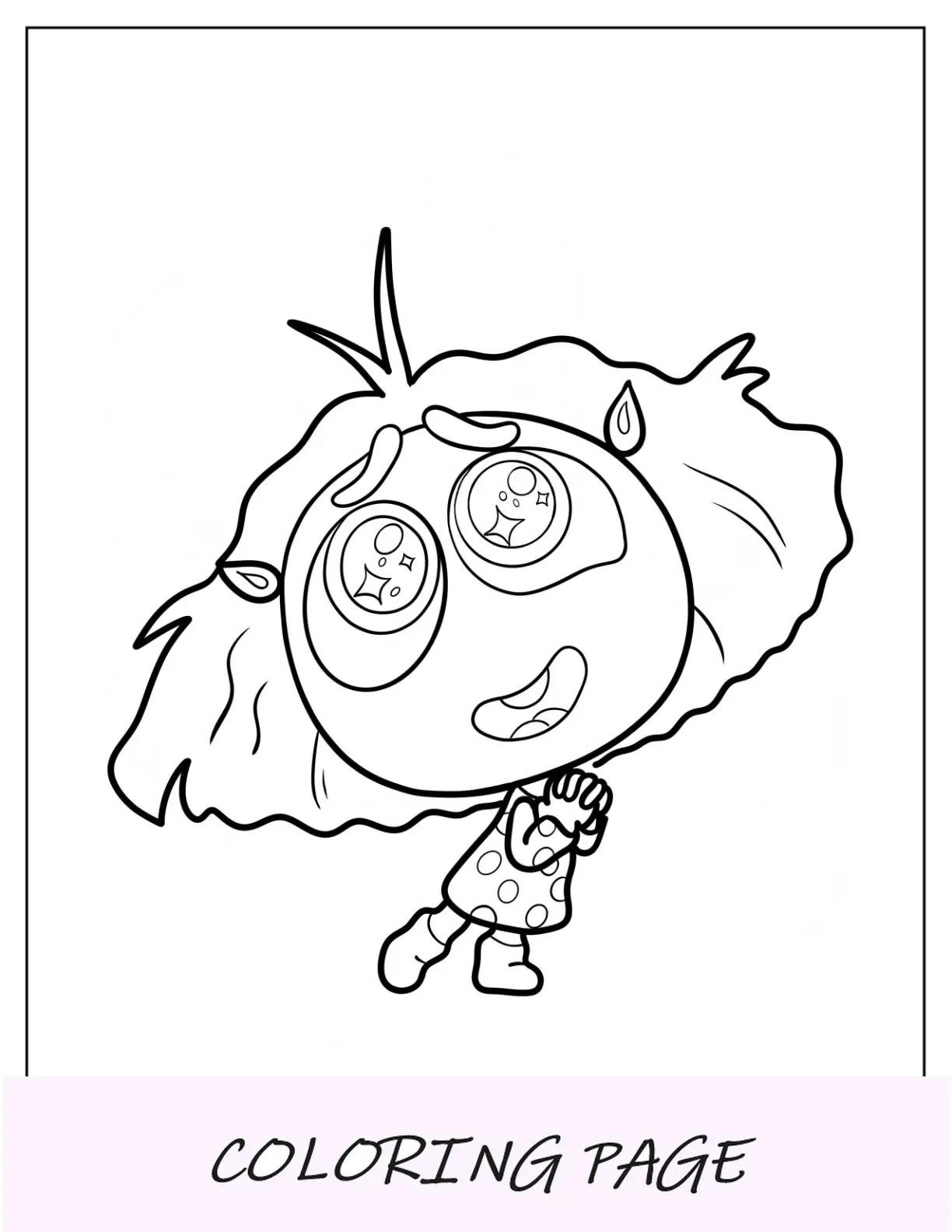 Página para colorir Kawaii Envy para crianças em idade pré-escolar
