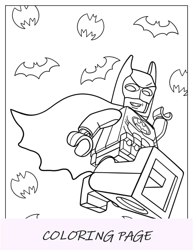 Lego Batman saltando por el cielo
