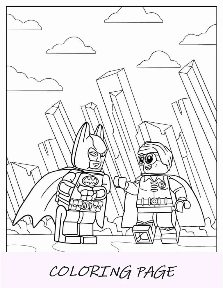 Lego Batman y Robin para colorear