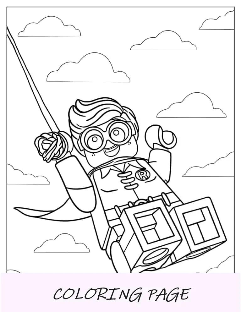 Feliz Lego Robin Para Colorear