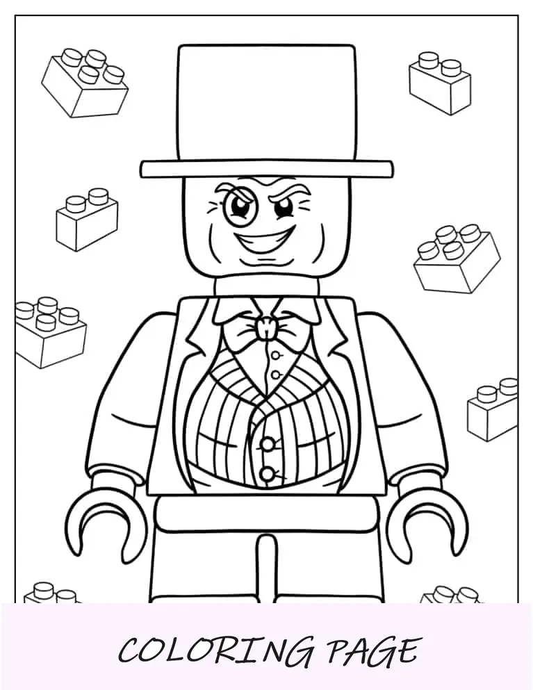 Página para colorear de Lego Pingüino