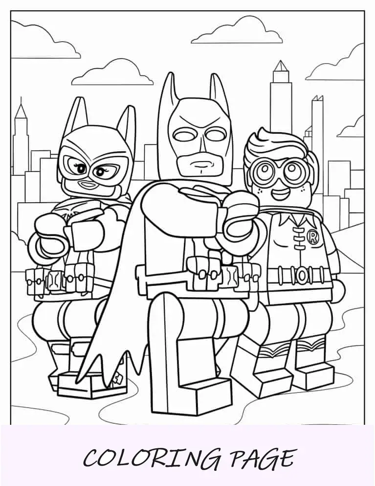 Lego Robin, Catwoman y Robin para colorear