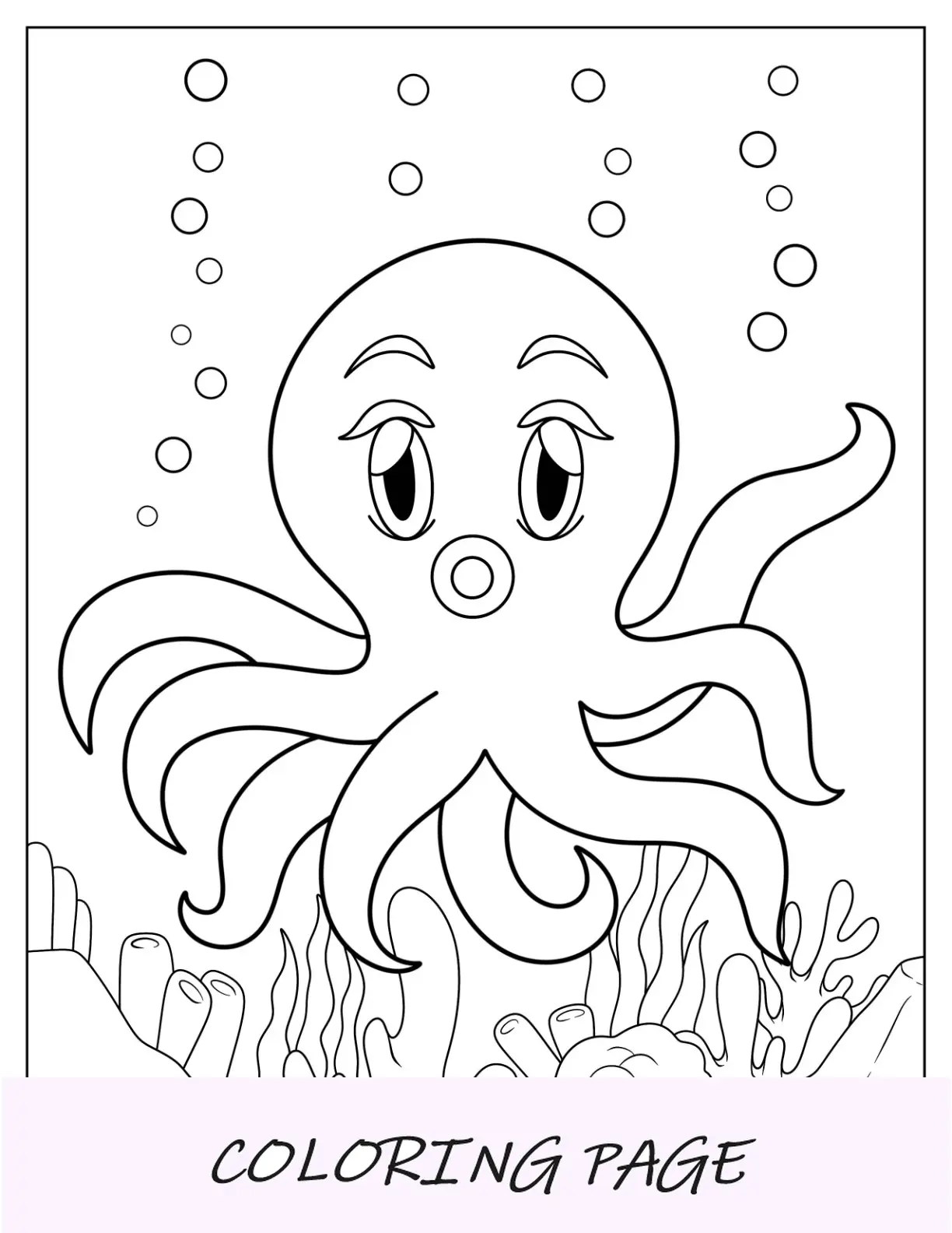 Kawaii Oktopus Malseite für Kinder