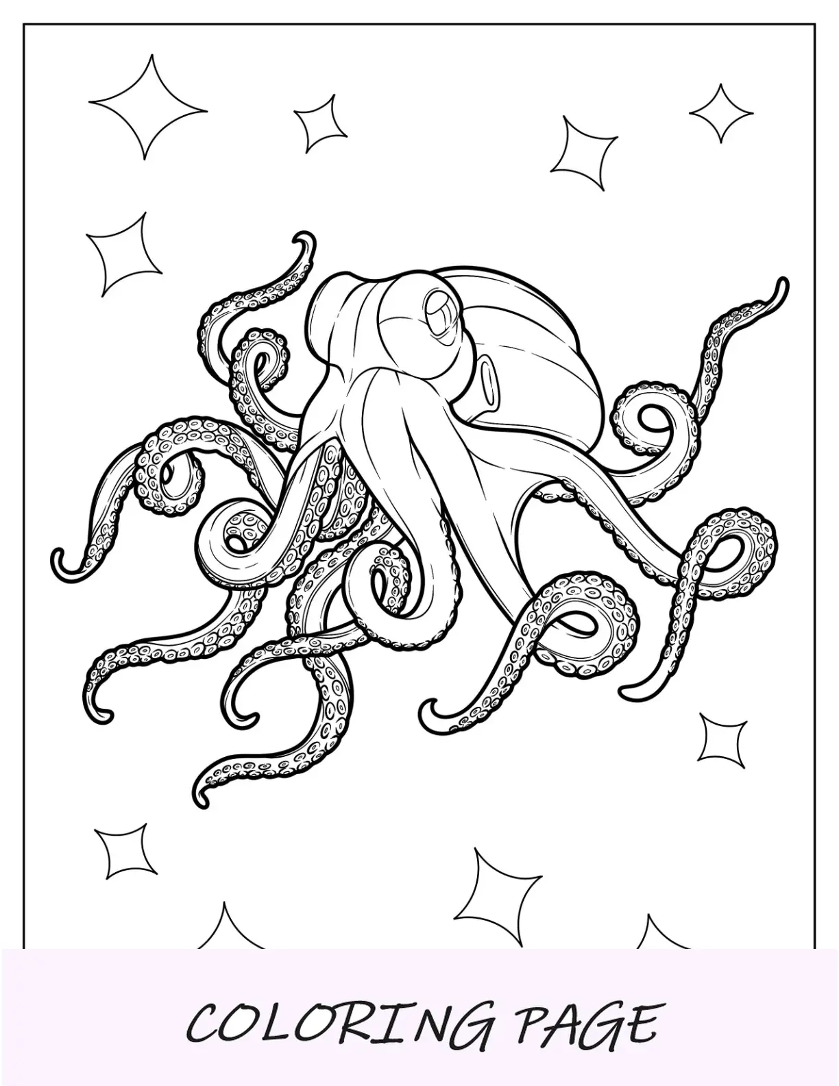 Realistische Glatthaut-Oktopus-Malseite