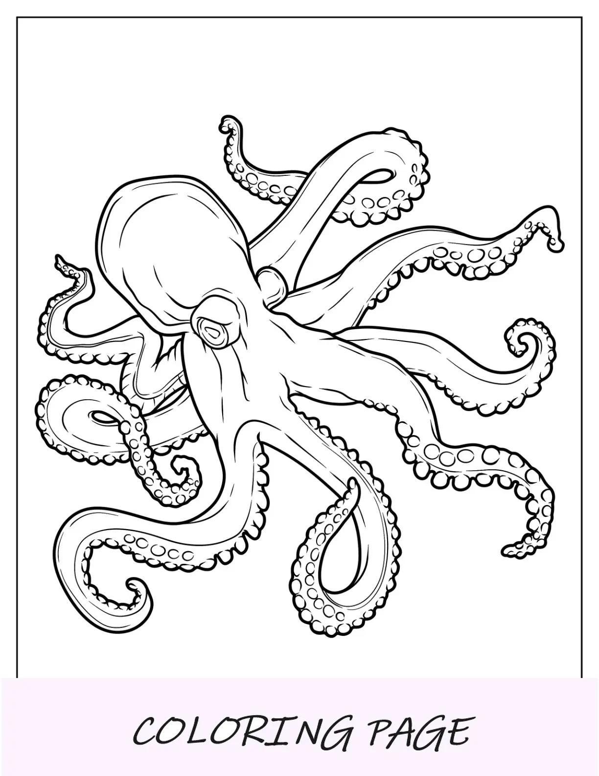 Realistische Oktopus-Malseite