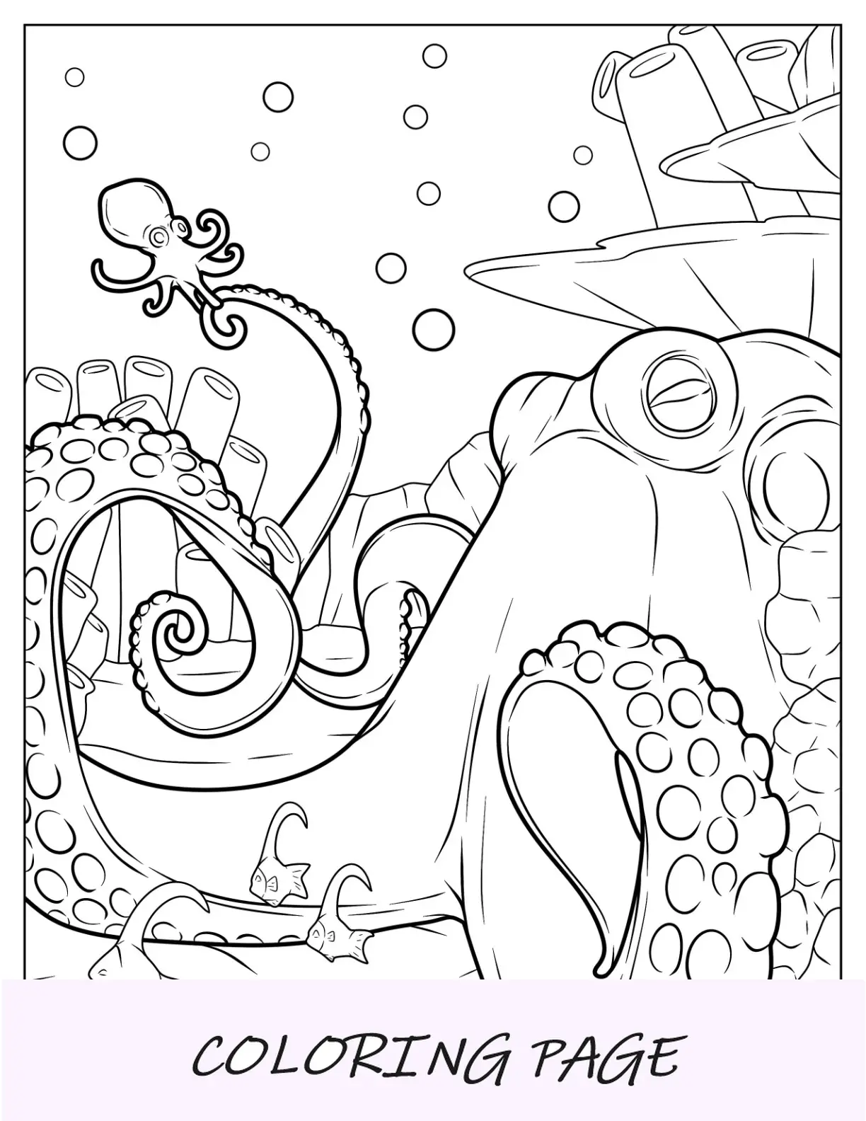 Ausmalbild: Oktopus-Baby