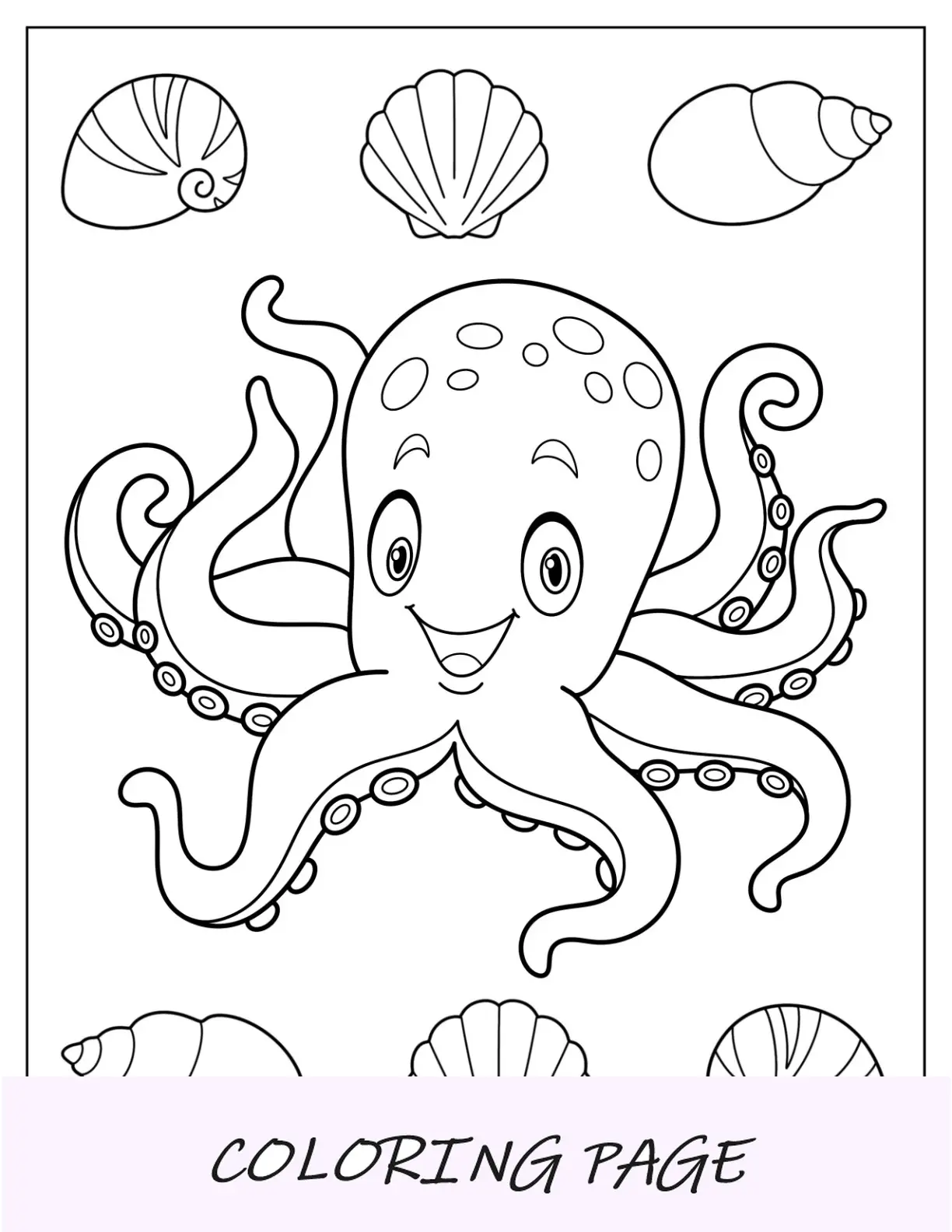 Niedliche Baby-Oktopus-Malseite für Kinder im Vorschulalter