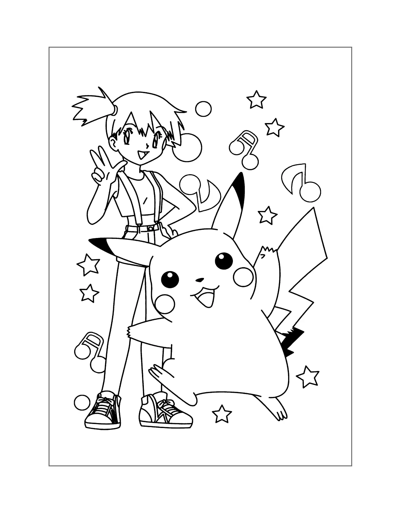 Pikachu And Misti Coloring Page
