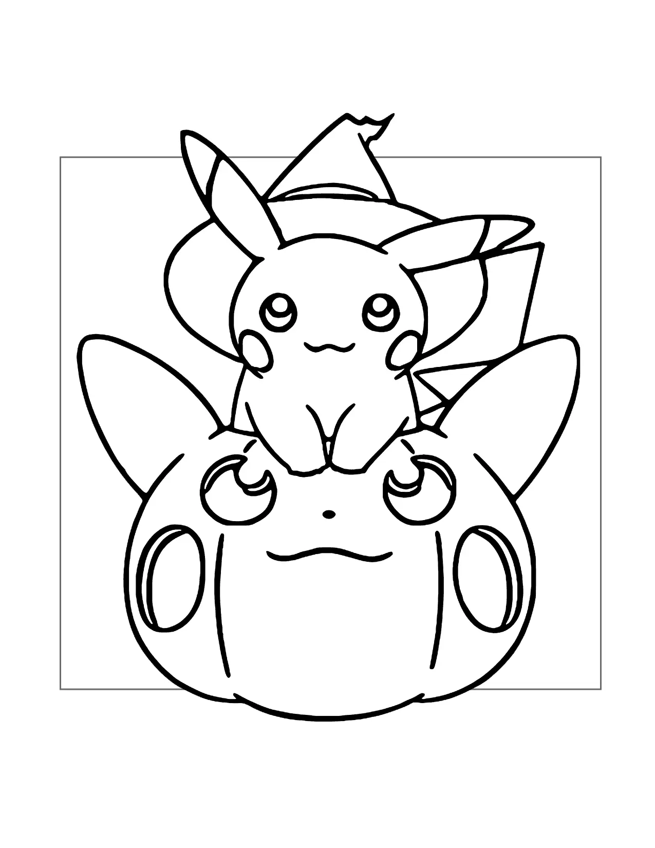 Pikachu Halloween Pumpkin Coloring Page