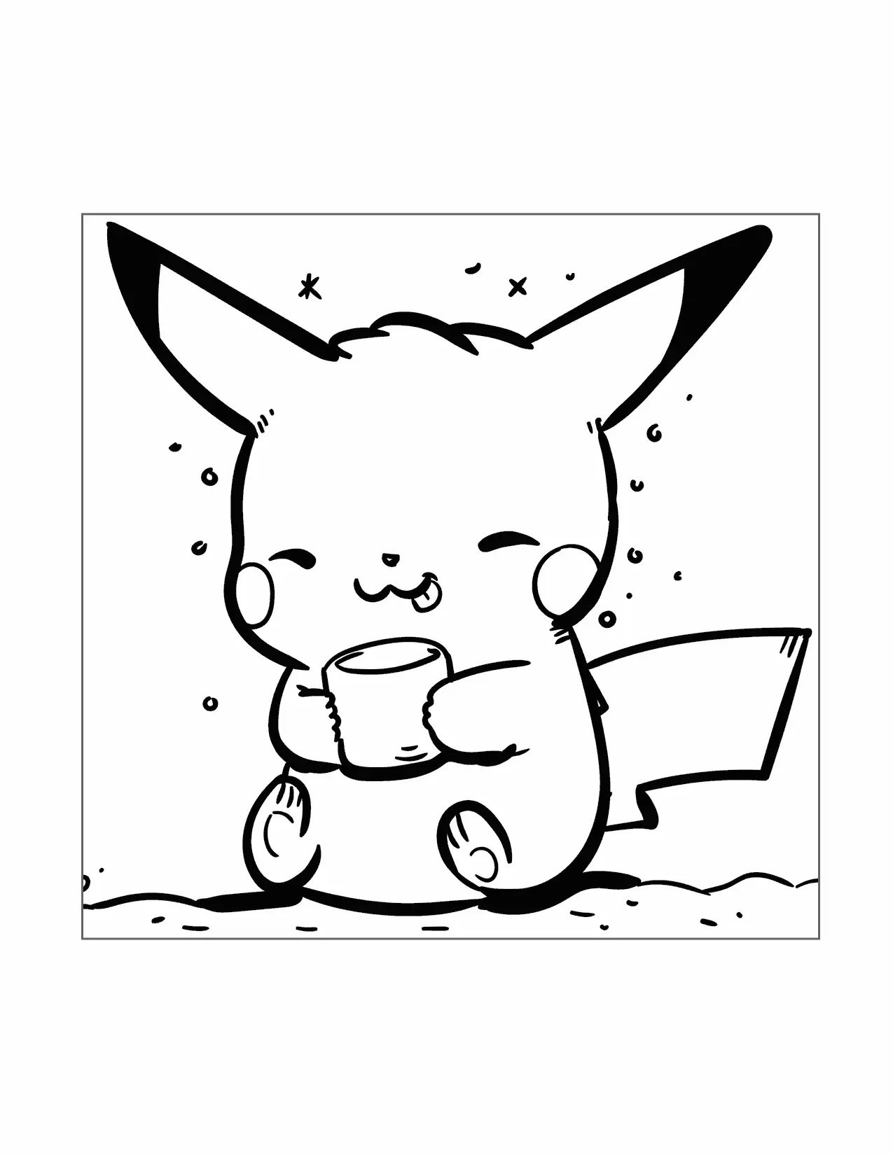 Pikachu Has A Mug Coloring Page