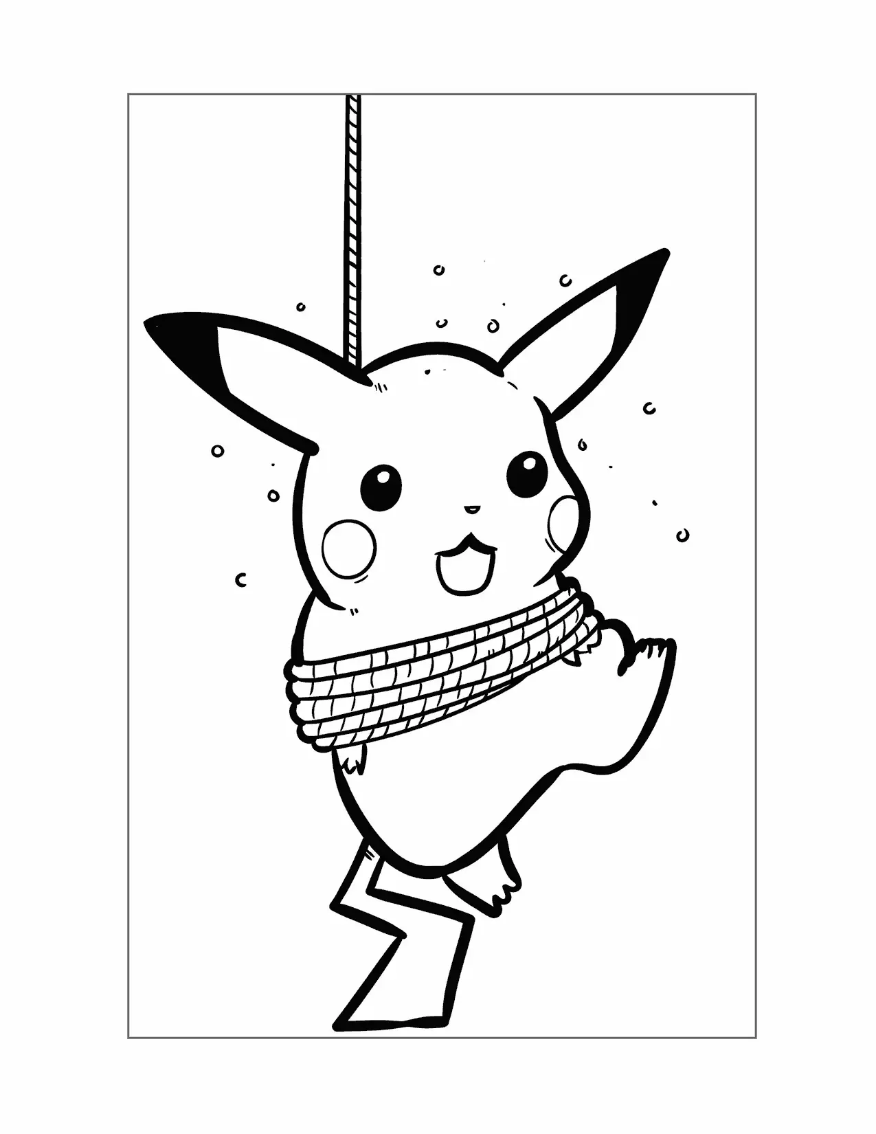 Pikachu Is Tied Up Coloring Page