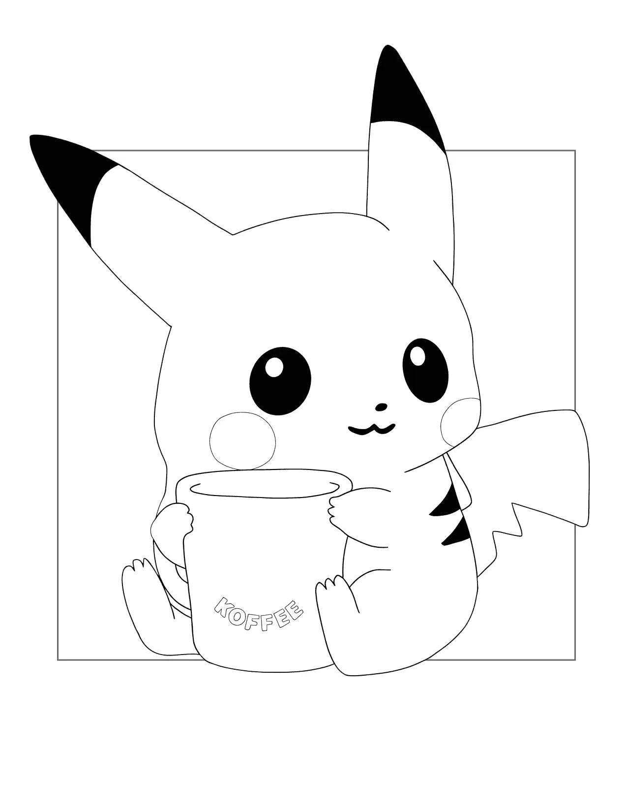 Pikachus Koffee Mug Coloring Page