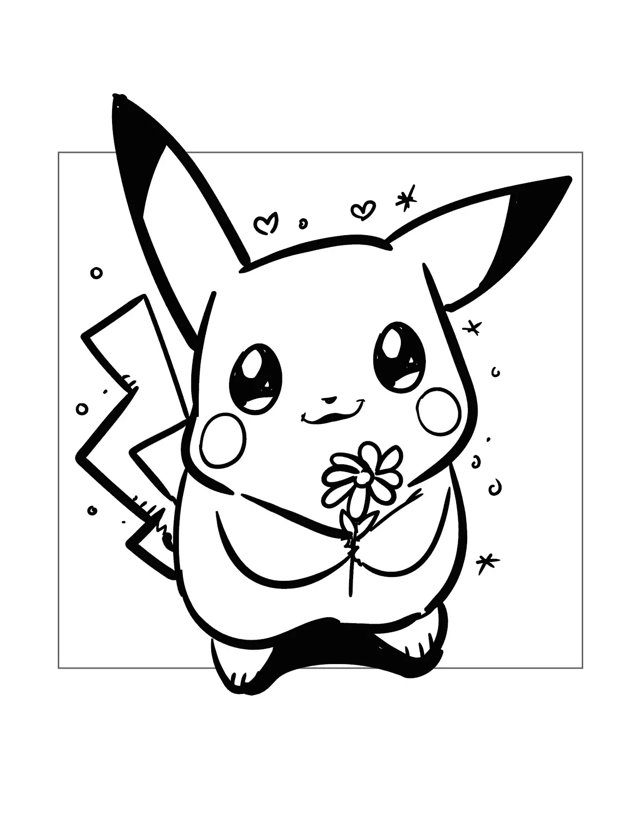 Sweet Pokemon Has A Gift Coloring Page
