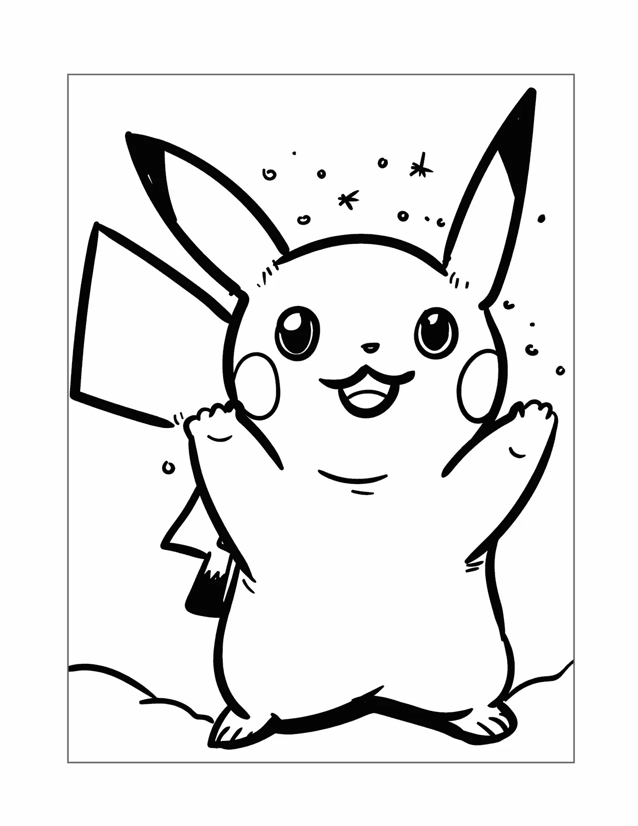 Adorable Pikachu Coloring Page