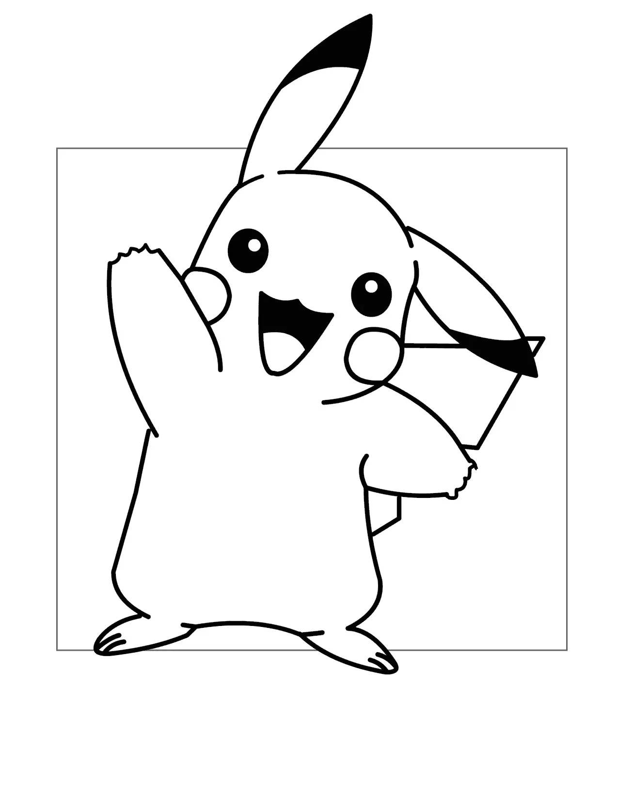 Hi Pikachu Coloring Page