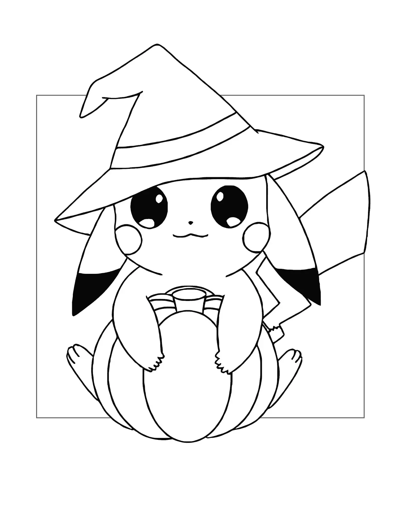 Pikachu Halloween Coloring Page