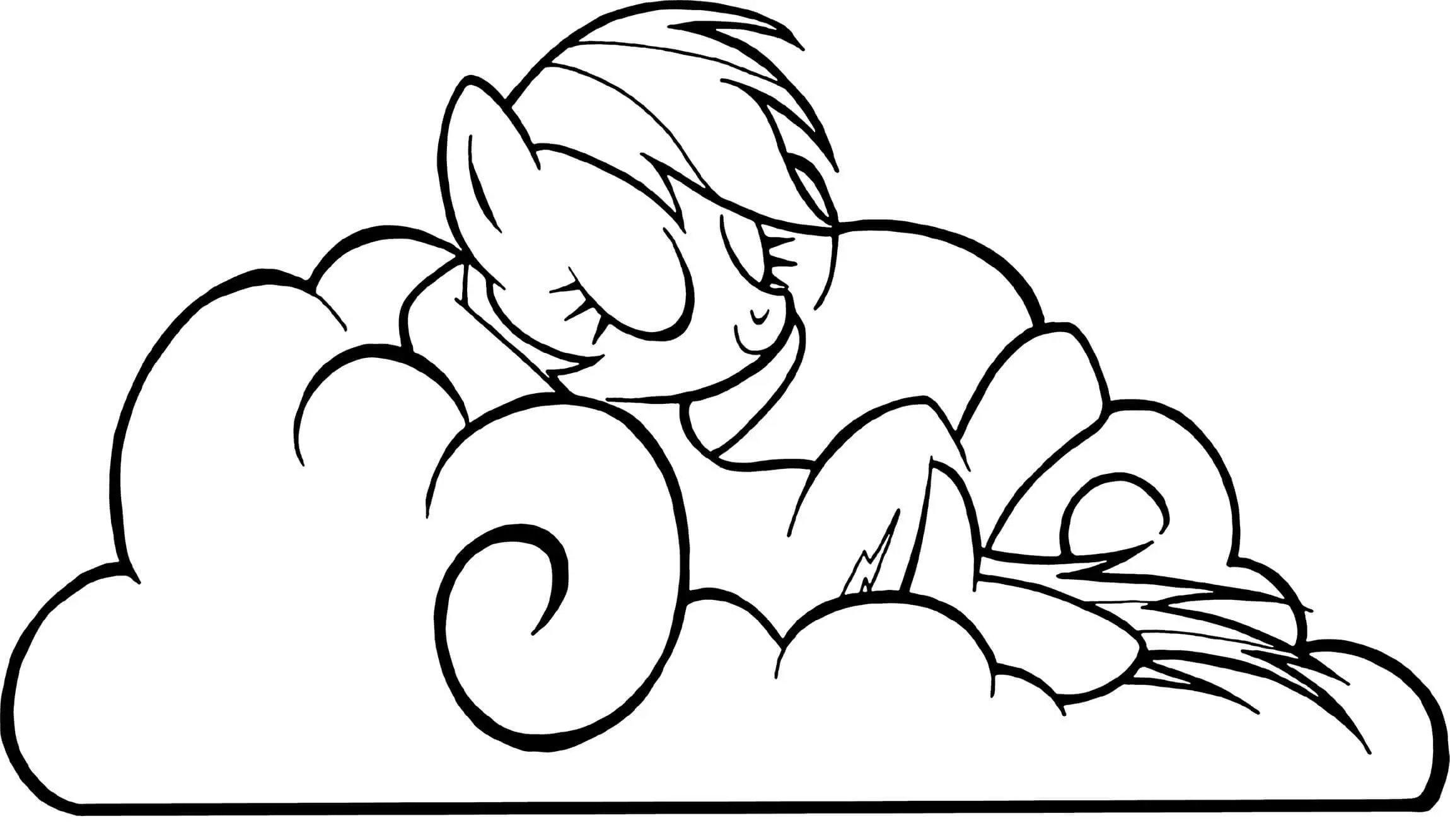 Rainbow Dash Sleeping Printable Coloring Page