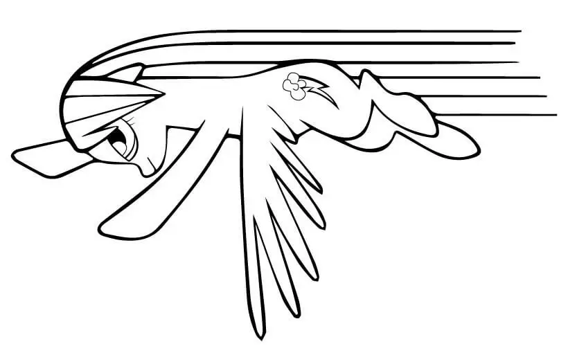 Rainbow Dash Attack Coloring Page