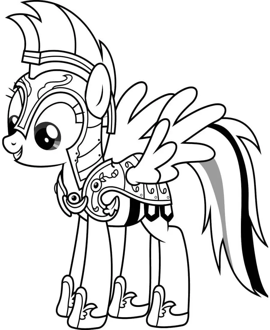 Rainbow Dash Armor Mlp Coloring Pages
