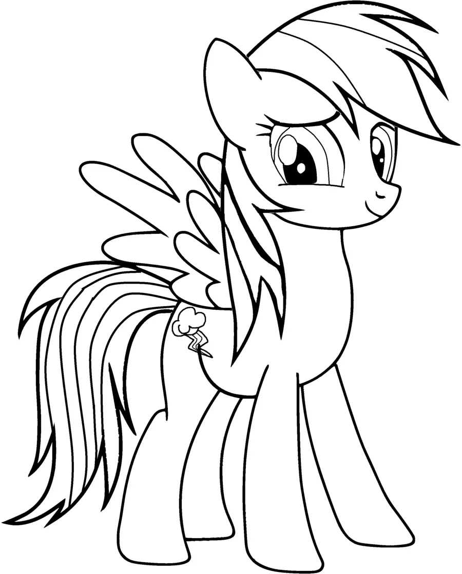 Mlp Rainbow Dash Free Coloring Pages