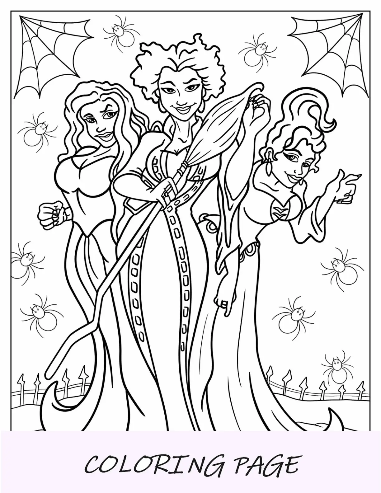 Página para colorir das bruxas Hocus Pocus Sanderson