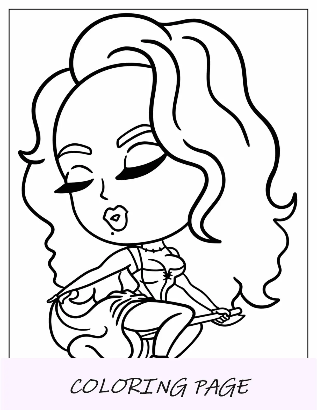 Linda página para colorir de Hocus Pocus de Sarah Sanderson andando de vassoura para crianças em idade pré-escolar