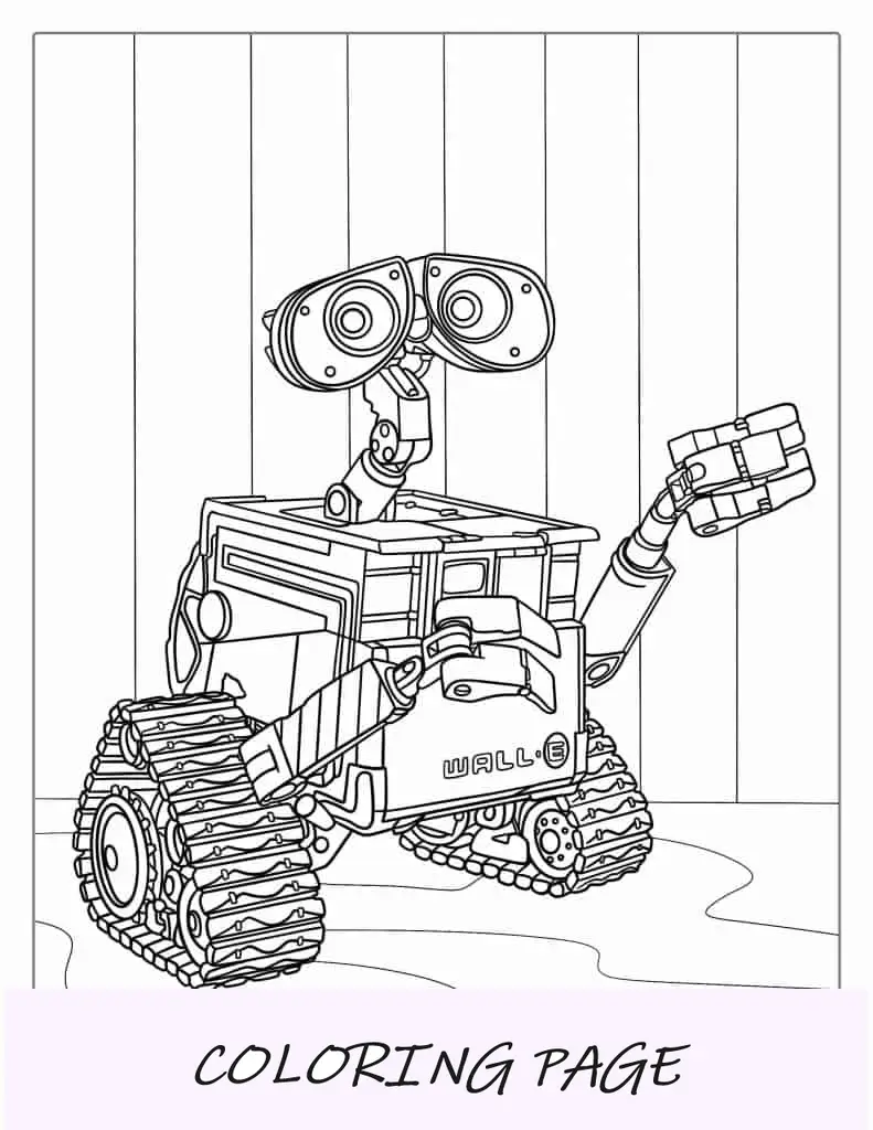 Página para colorir do robô Wall-E