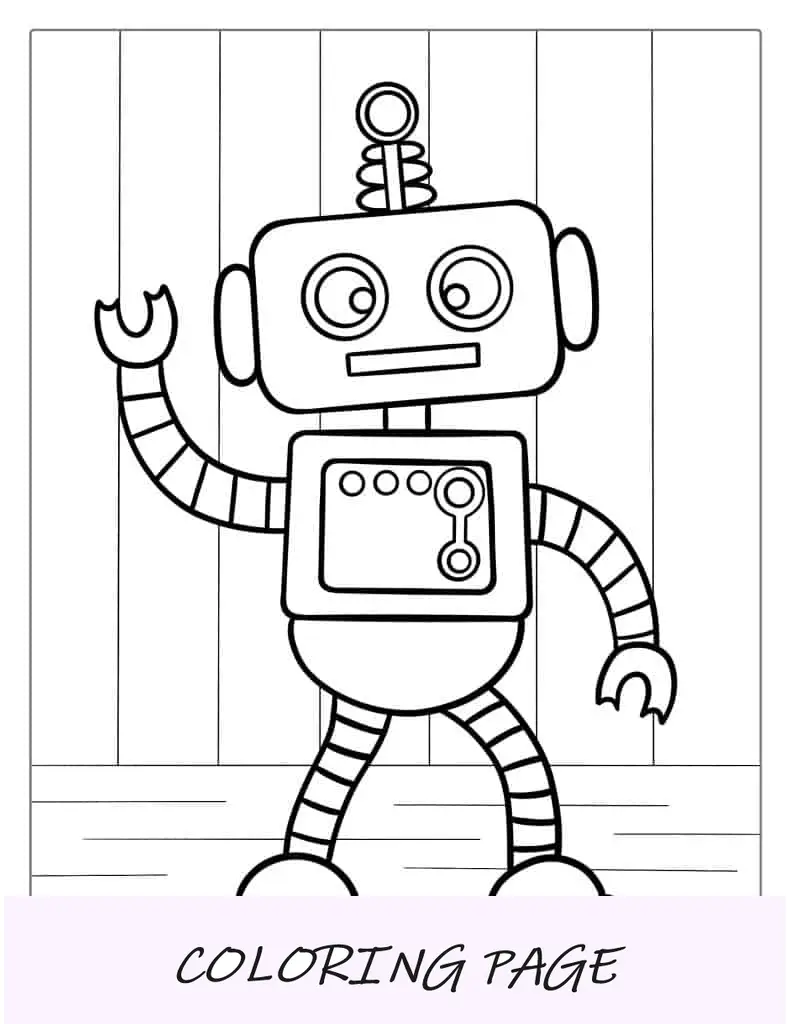 Imagem para colorir de robô dançante para crianças