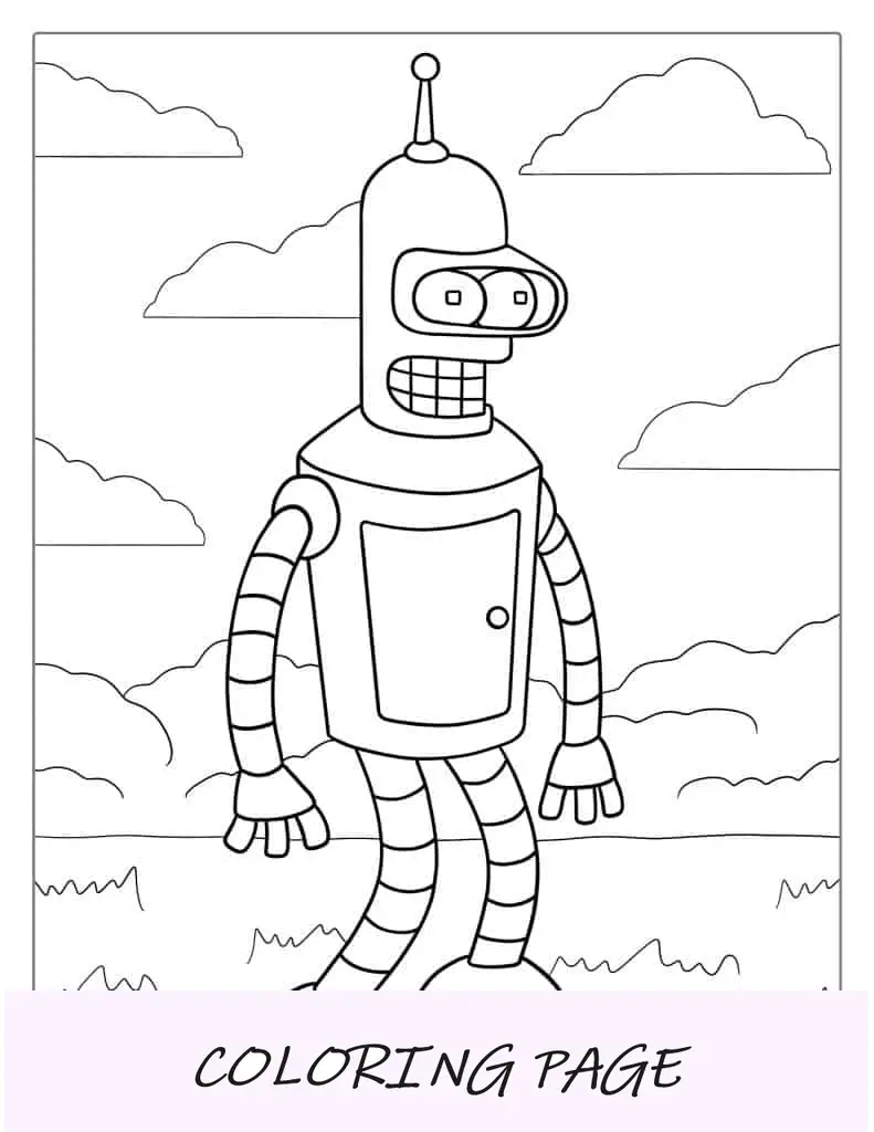 Bender, o robô de Futurama para colorir