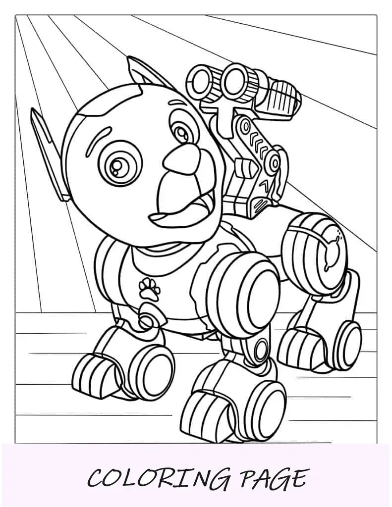 Página para colorir de cachorro-robô para colorir
