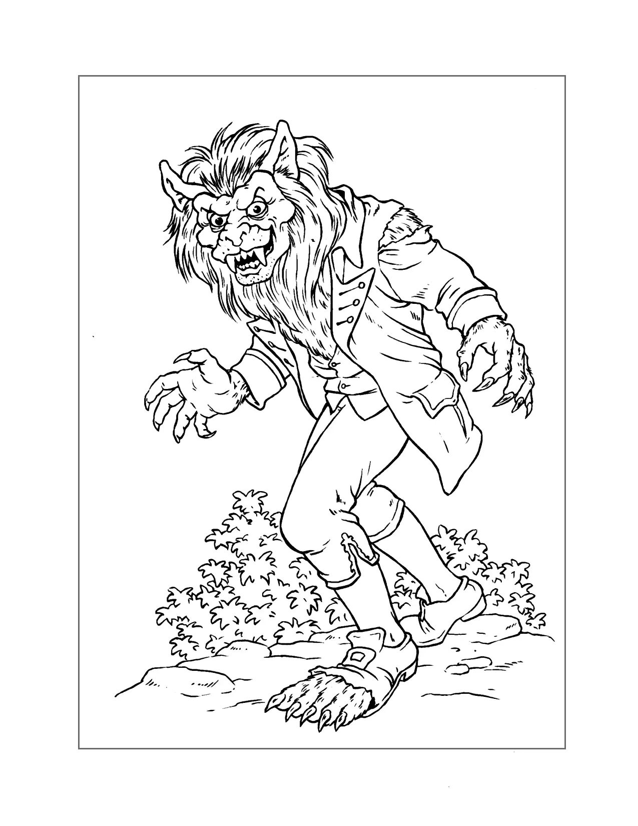 Old School Werewolf Coloring Page