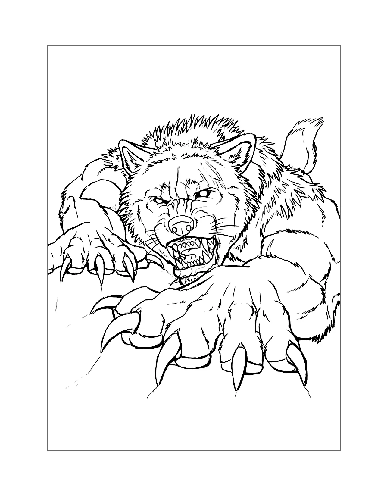 Cool Werewolf Coloring Page