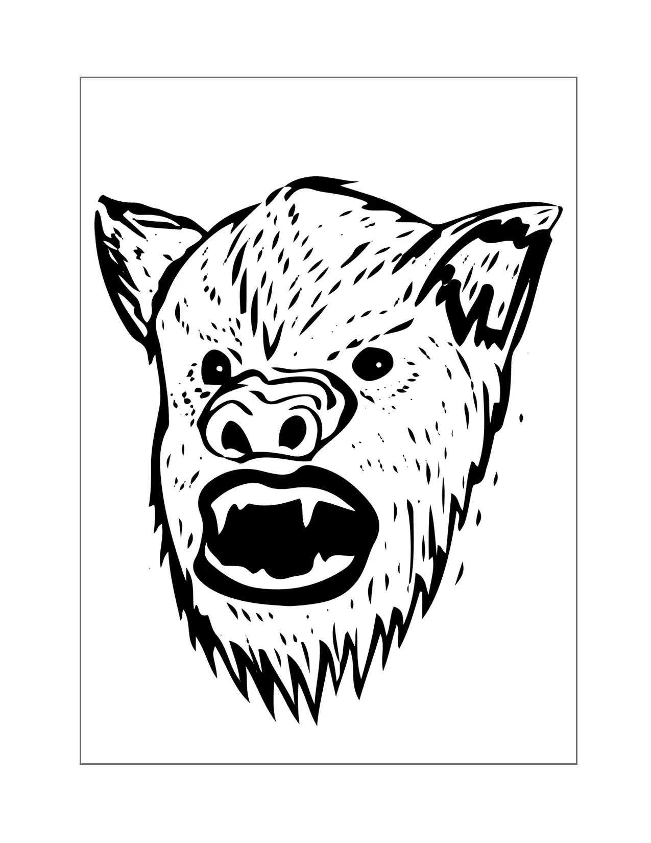 Werewolf Head Coloring Page
