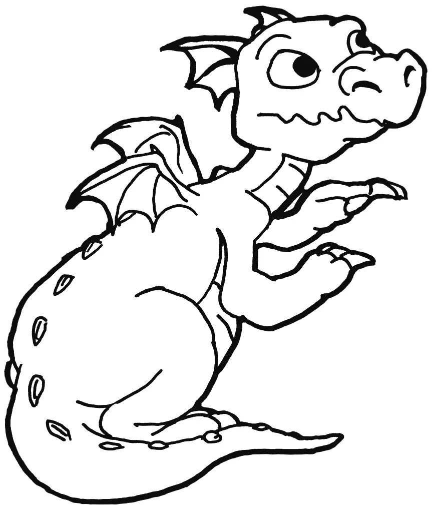Baby Dragon Printable Coloring Pages