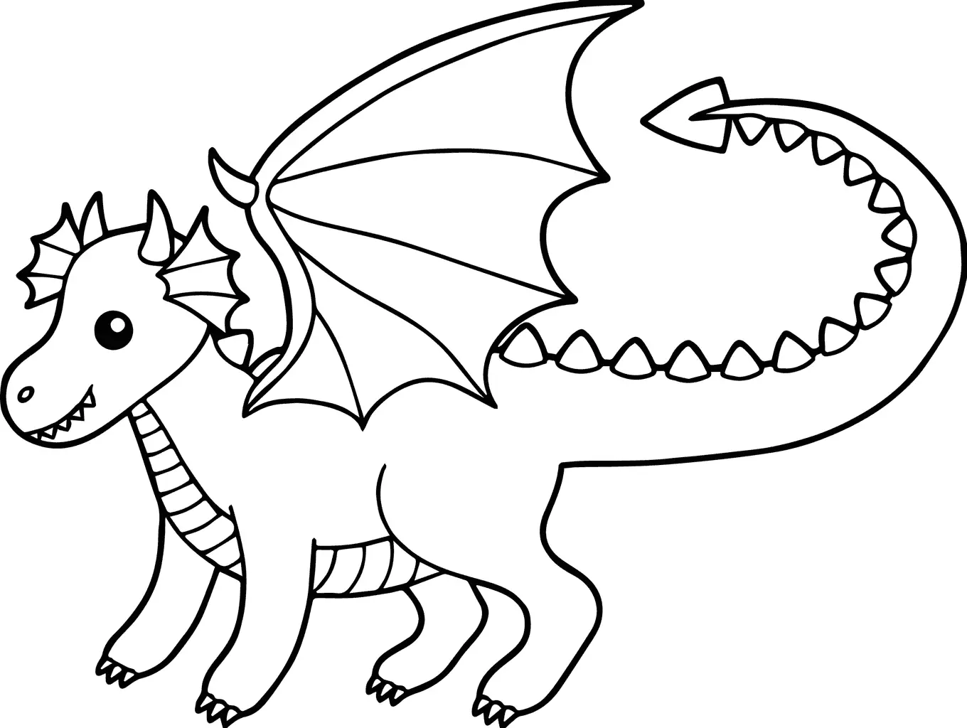Baby Dragon Coloring Page For Kids