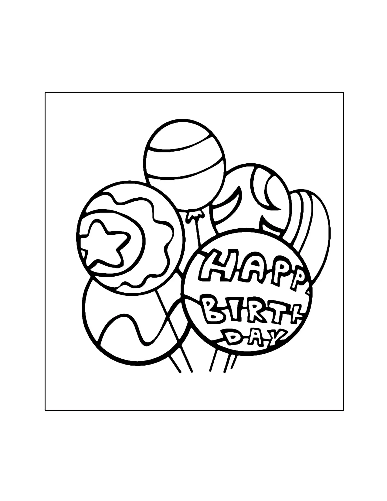 Birthday Balloons Coloring Pages
